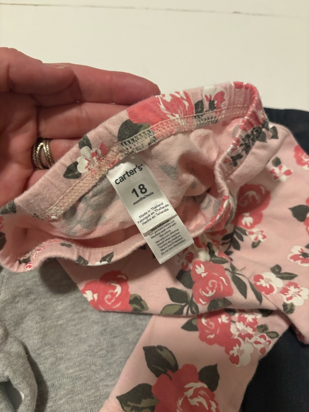 Carter’s Baby Girl Leggings BUNDLE– Jeggings, Gray, Floral 18 months - Picture 5 of 5